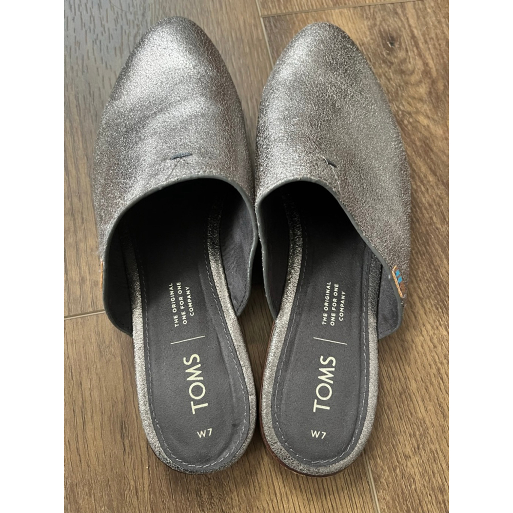 Toms Jutti mule pewter metallic size 7 - Picture 3 of 10